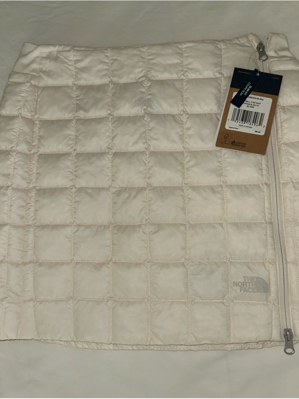 The North Face Women's Cream Square-Quilt Zip Puffer